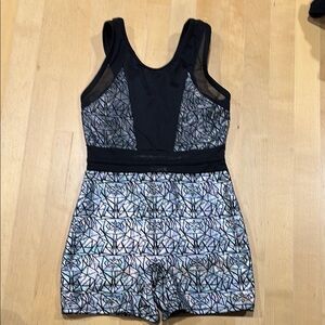 Black and Gray leotard with Stretchy Fabric